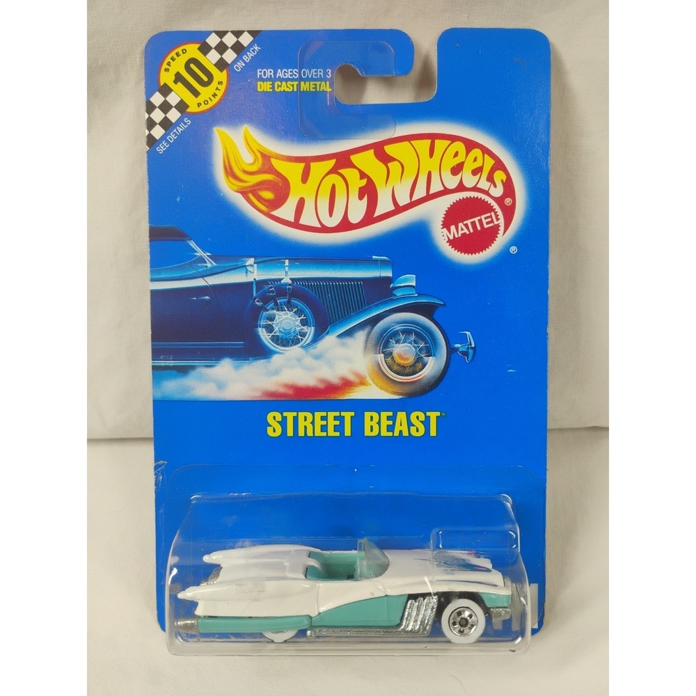 Vintage 1990 Hot Wheels Street Beast #111 Blue Card New Model